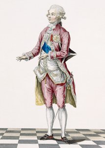 Duc en tenue de campagne décoré des ordres du roi, gravé par Dupin, planche de 